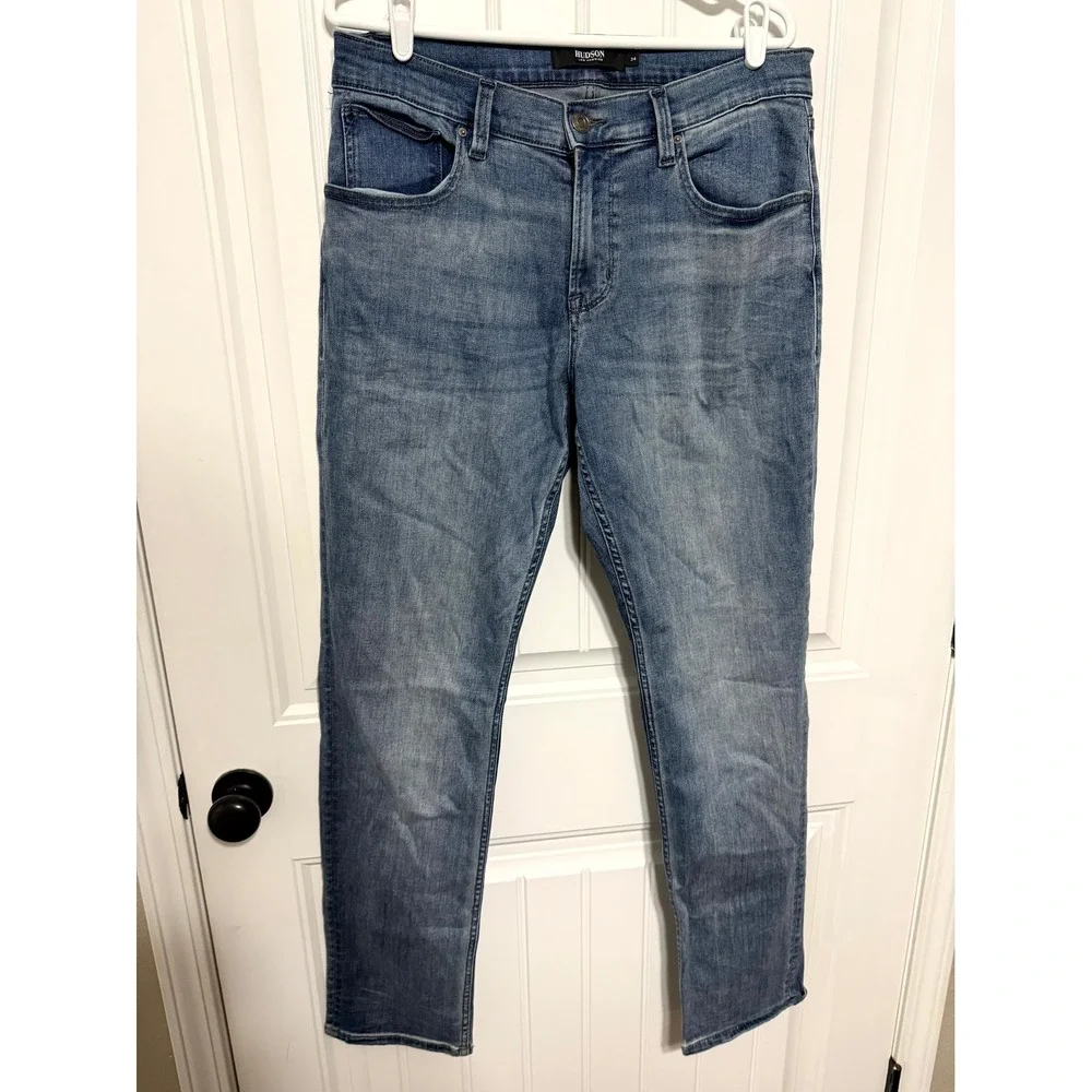 Hudson Jeans Mens 34 Blue Straight Leg Medium Wash Denim EUC